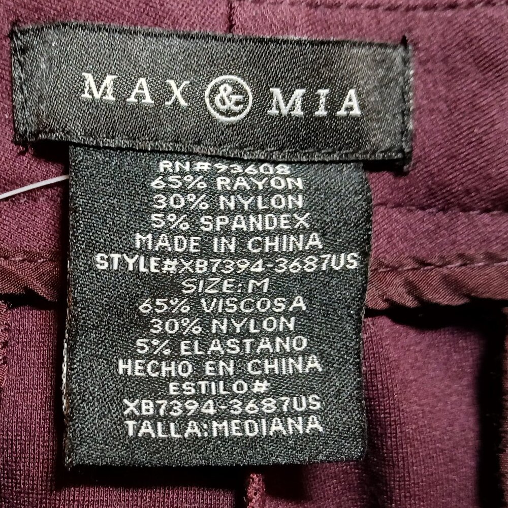 NWT- MAX & MIA Plum Ankle/Crop Pants - Picture 7 of 13